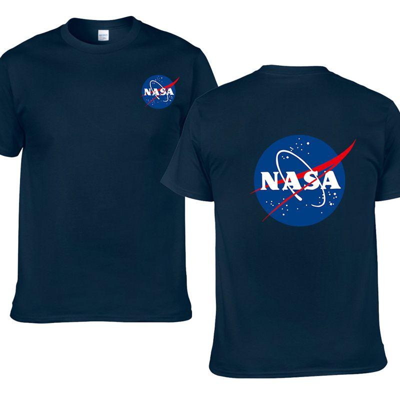 Logo Retro Nasa Vintage Look Space Short Sleeve Mens Cotton Tshirt Tee Tops