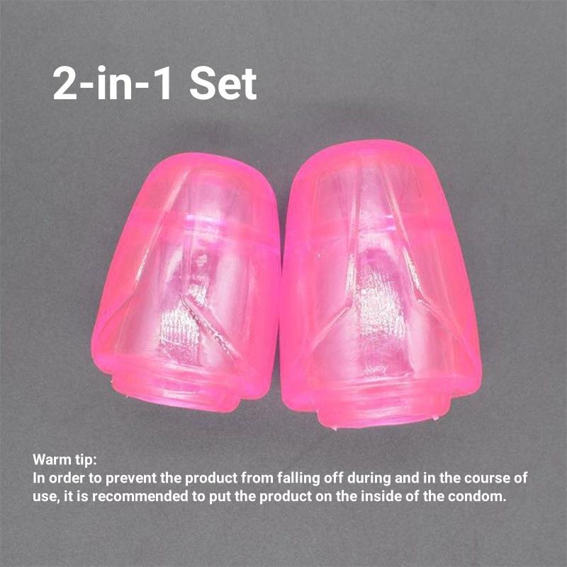 2pcs Bold Penis Sleeves Lasting Glans Extender Condom Delay Cock Ring Sheath Sex Toys for Man