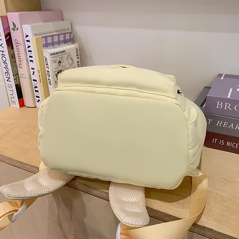 Large Capacity Backpack Women's Solid Color Travel Backpack Campus Student Schoolbag