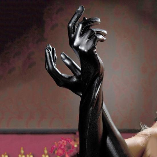 1Pair Gloves Sexy Full Finger Plastic Women Cosplay Long Gloves for Party