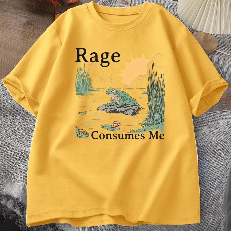 

Rage Consumes Me T Shirt Frog Pond TShirt Vintage Style Unisex Women Tshirt Nature Lover Funny Frog Graphic Tshirts Unisex Clothes 4XL