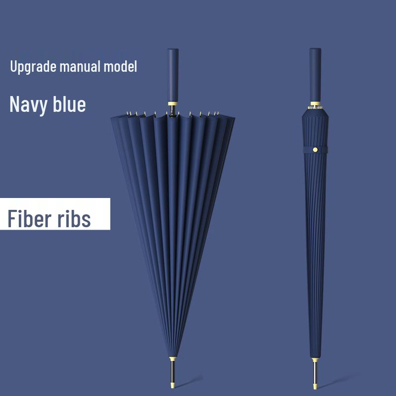 Windproof Double Canopy Umbrella with 24 Ribs and Long Handle