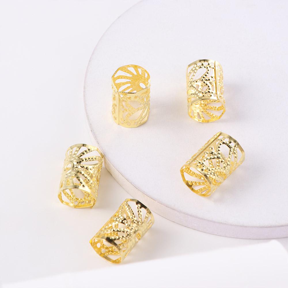 5pcs Hair Braiding Dreadlocks Beads Dread Locks Hair Braid Tubes Hollow Out Hair Ring  for Braids