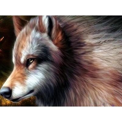 Diamantová malba zvířat Obrazové korálky Diamantové vyšívání Vlk Diamantová mozaika Domácí dekorace