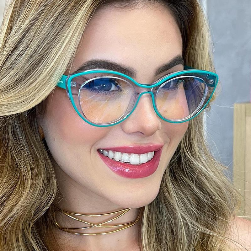 Women's flat glasses, anti blue light glasses, fashionable glasses frame