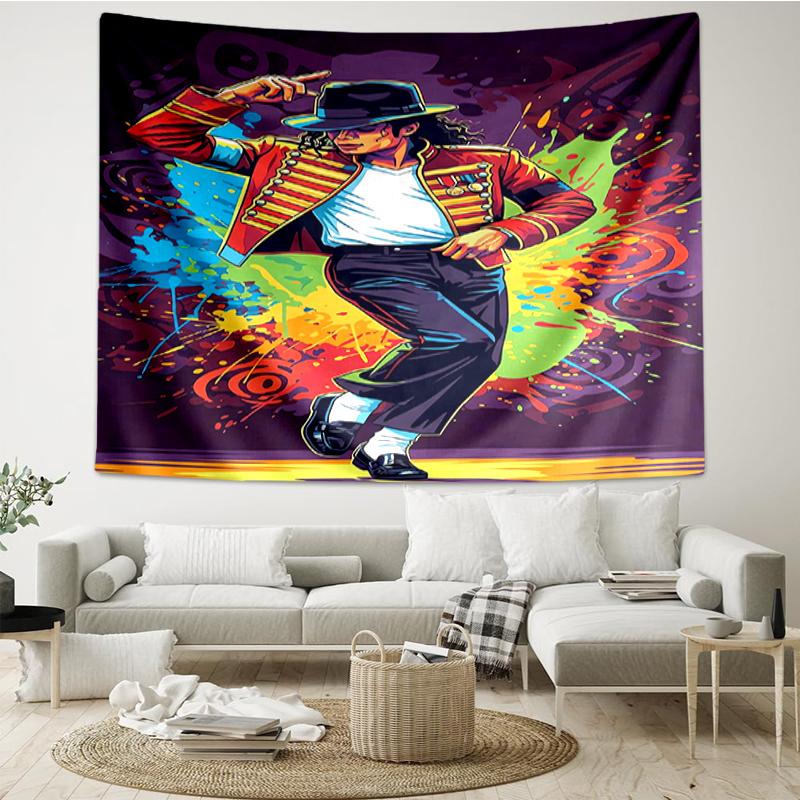 Michael-Jackson Print Tapestry, Backdrop, Easy Setup, Ideal for Bedroom, Office & Living Room, with Aesthetic Wall Hanging Decor.