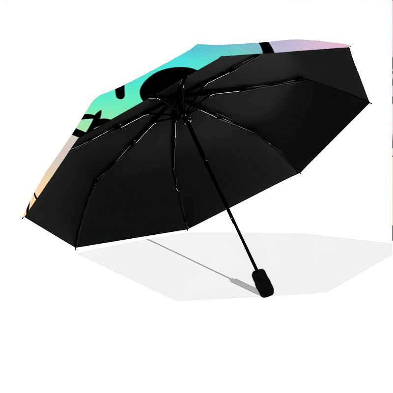 1 PC Automatic Folding Umbrella - Colorful Skulls Pattern, Portable & Foldable Design with 8 Ribs, Christmas Birthday Gifts