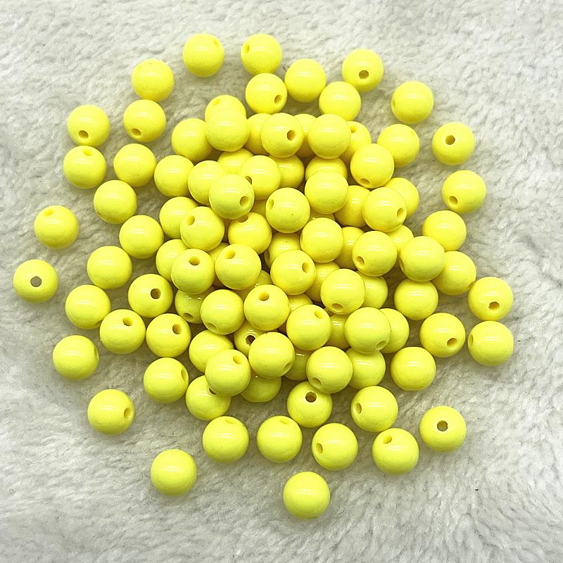 4/6/8mm Runde Anhänger Acrylperlen Lose Abstandshalterperlen zum Schmuckbasteln DIY Handgemachtes Armband Halskette