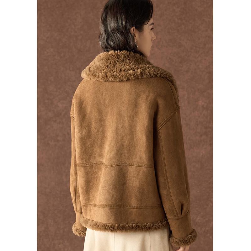 Reversible 100% Lamb Wool Women's Fur Coat