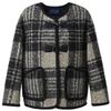Sancai Women's Winter Plaid Boucle Toggle Button Wool Coat