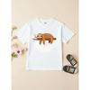 European sizes Sloth T-Shirt - Soft Breathable Kids Sloth-Themed Top Suitable for Summer, Casual Round Neck Short Sleeve Tee with Sloth Print for,