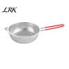 Easy Clean Food Colander Stainless Steel Rice Washing Basket, Red Handle Fine Kitchen Drain Basket Mesh Strainer, Heat-Insulating for Fruit Vegetable
