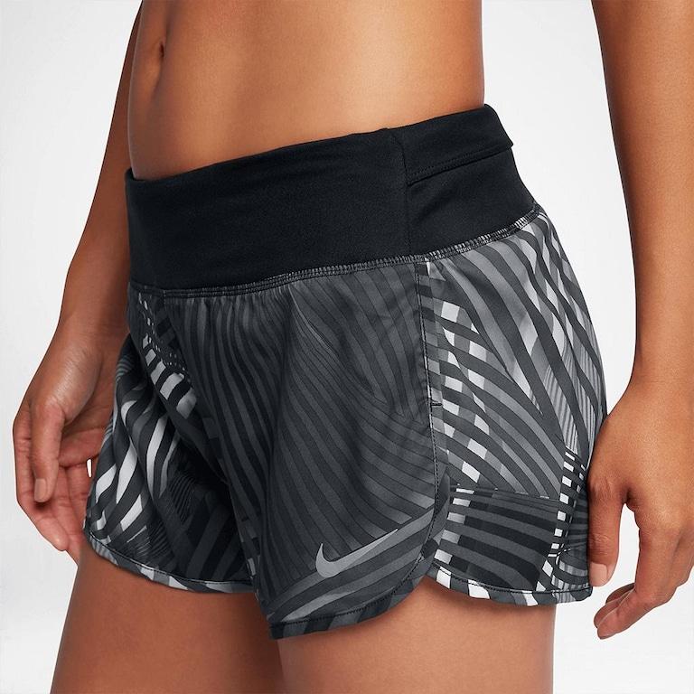 Nike Cross Stripe Breathable Elastic Waist Sports Shorts Women shorts Black 855536-010