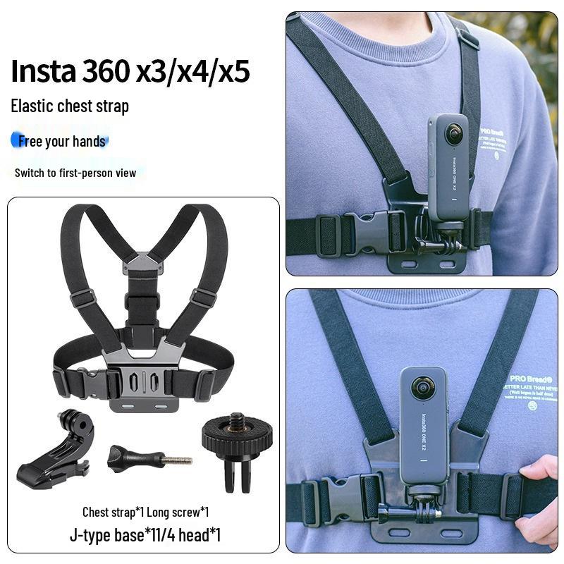 Insta360 X5/X4/X3/X2 Camera Accessories Set: Backpack, Chest, Chin, Head Straps