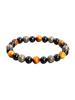 Triple Protection Natural Stone Beads Bracelet Tiger's Eye for Courage Obsidian for Grounding & Pyrite for Wealth Health Jewelry