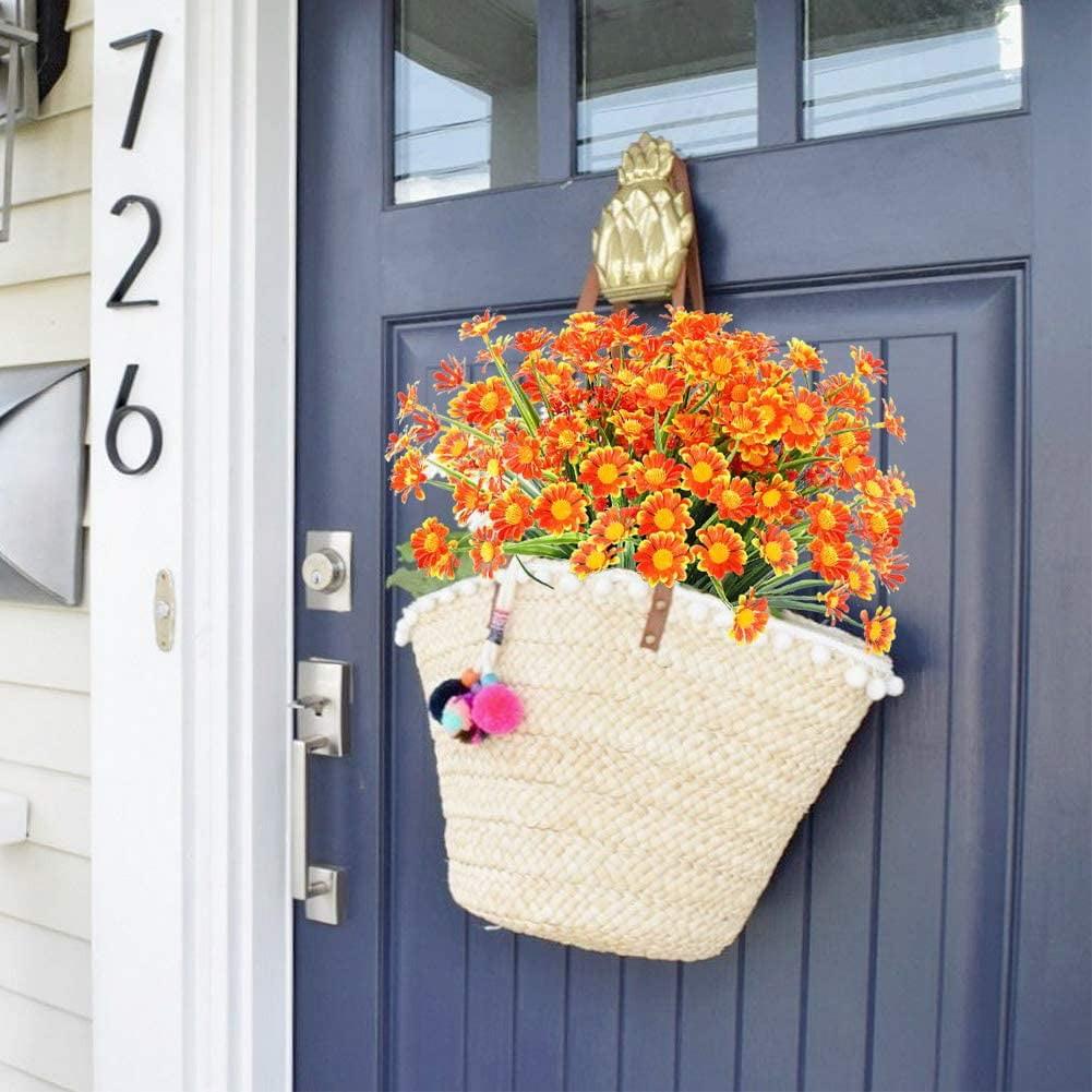 6 Bunches Of Artificial Flowers Outdoor Fake Flower Decorations Non-Fade Faux Plastic Flowers Garden Porch Window Frame Decoration