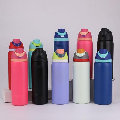24/32oz Straw Portable Water Cup 304 Stainless Steel Travel Vacuum Flask Vacuum Thermal Insulated Mug for Outdoor Camping Sports