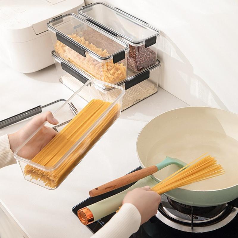 Transparent Refrigerator Food Vegetable Fruit Storage Box Clear Sealed Noodles Storage Container Home Kitchen Fresh Keeping Box