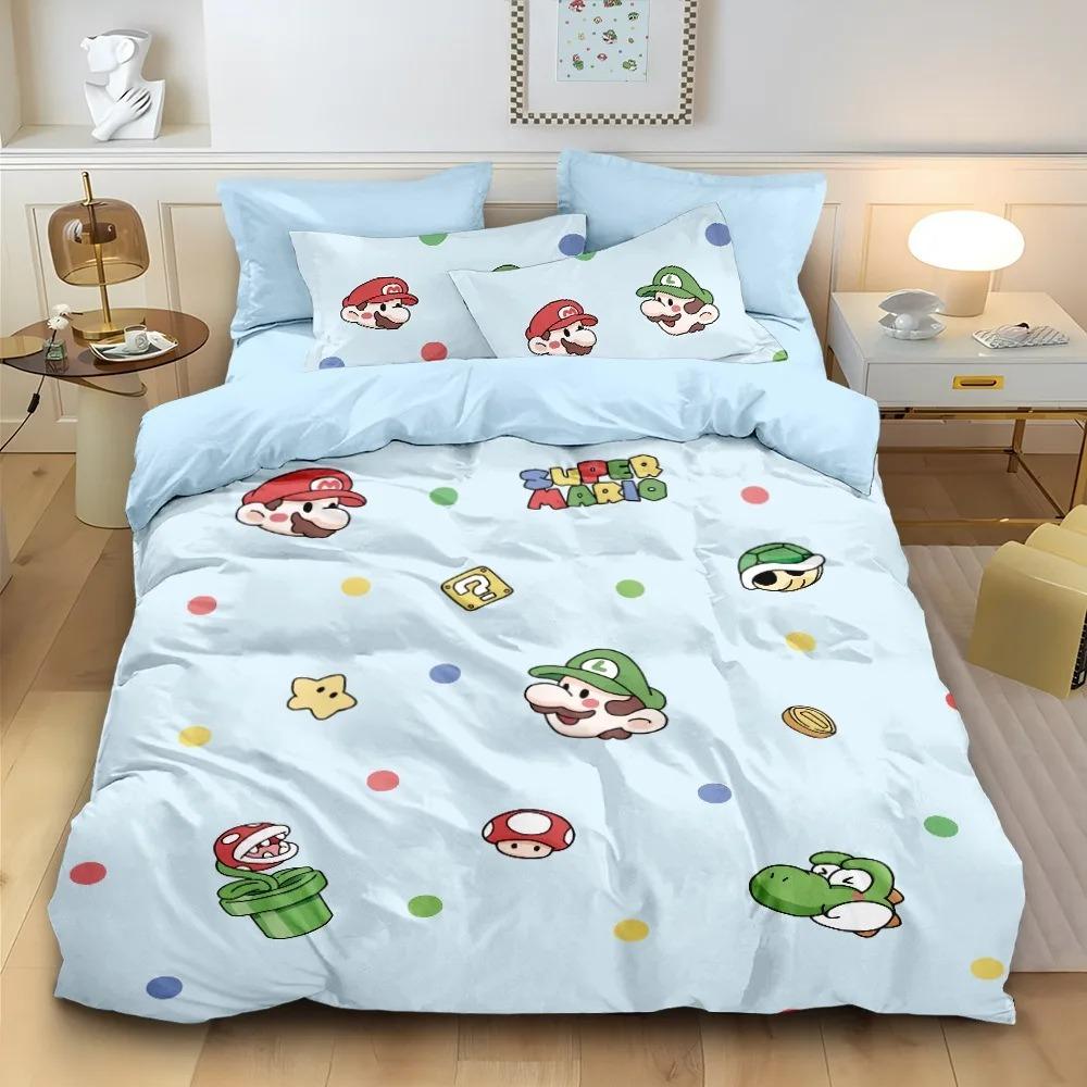 Super Mario Duvet Cover Set Comfortable and Warm Bedding Set for Decorating Your Bedroom and Enhancing Home Life for Teens Gifts