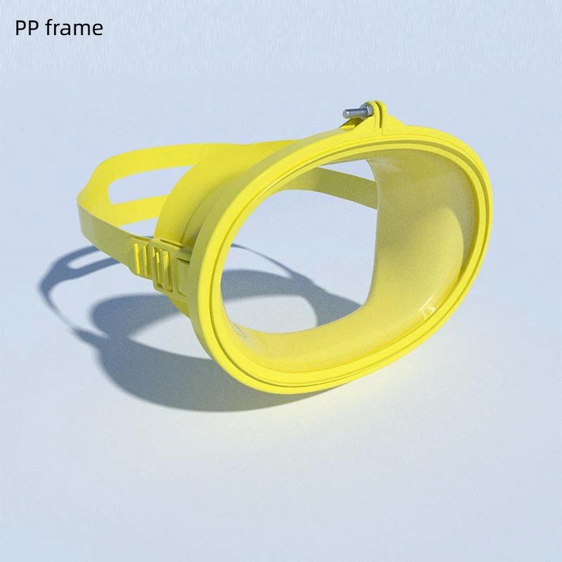 Oval Diving Mask Spearfishing Mask Classic Retro-Style Panoramic Wide View Goggles Tempered Glass Lens For Adults