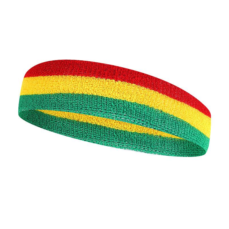 Радужная Влагоотводящая Повязка на Голову для Спорта Бега Фитнеса Хлопковое Полотенцеце Повязка на Волосы Мужчины и Женщины Спортивная Безопасность