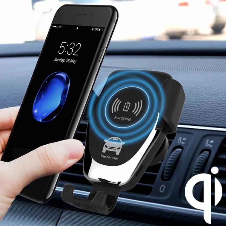 C6 Gravity Induction Car Qi Wireless Charger Fast Charging Air Vent Phone Holder чёрный