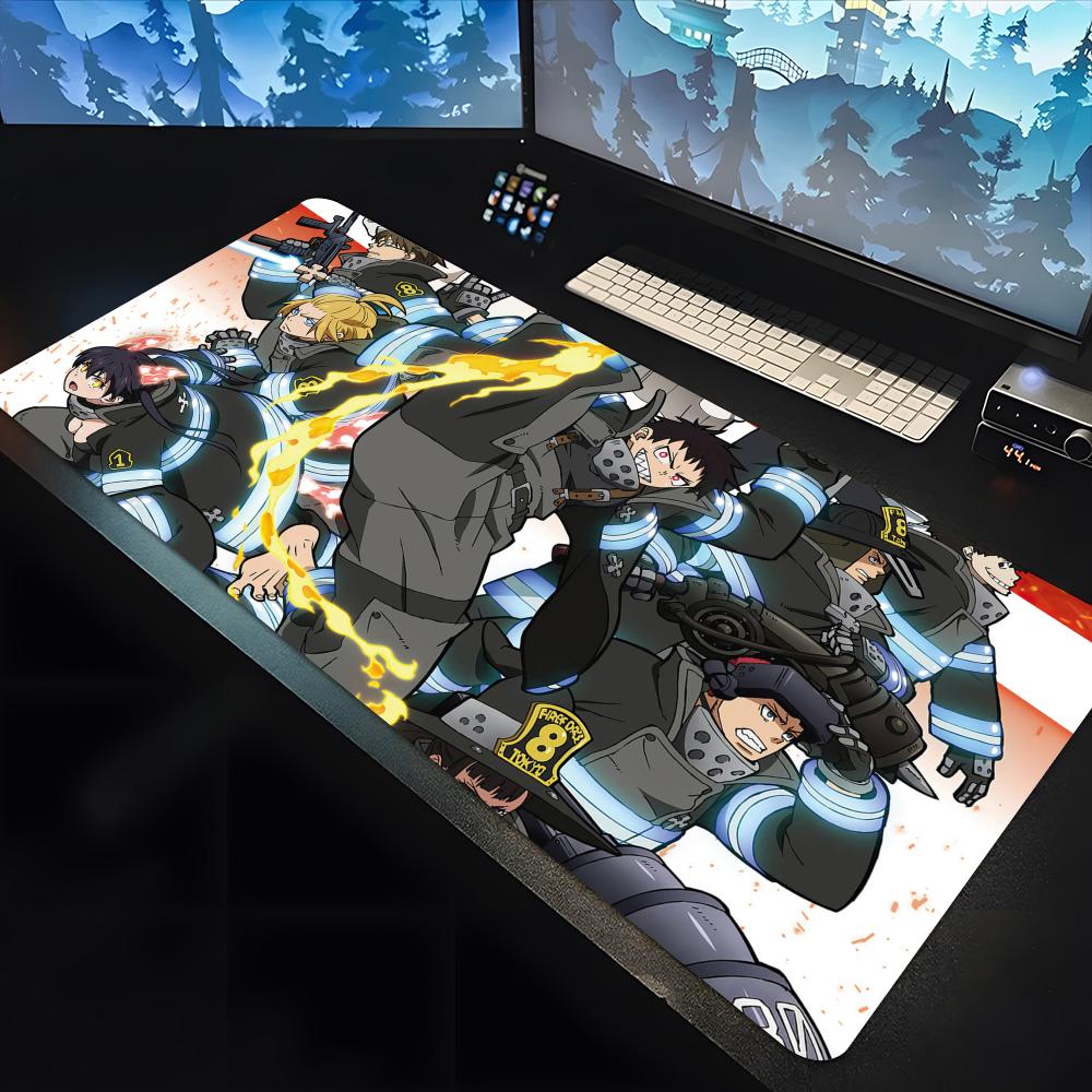 Fire Force Mouse Pad Large Keyboard Mouse Desk Pad Nonslip Rubber Gaming Mouse Pad Simple Style Laptop Carpet X