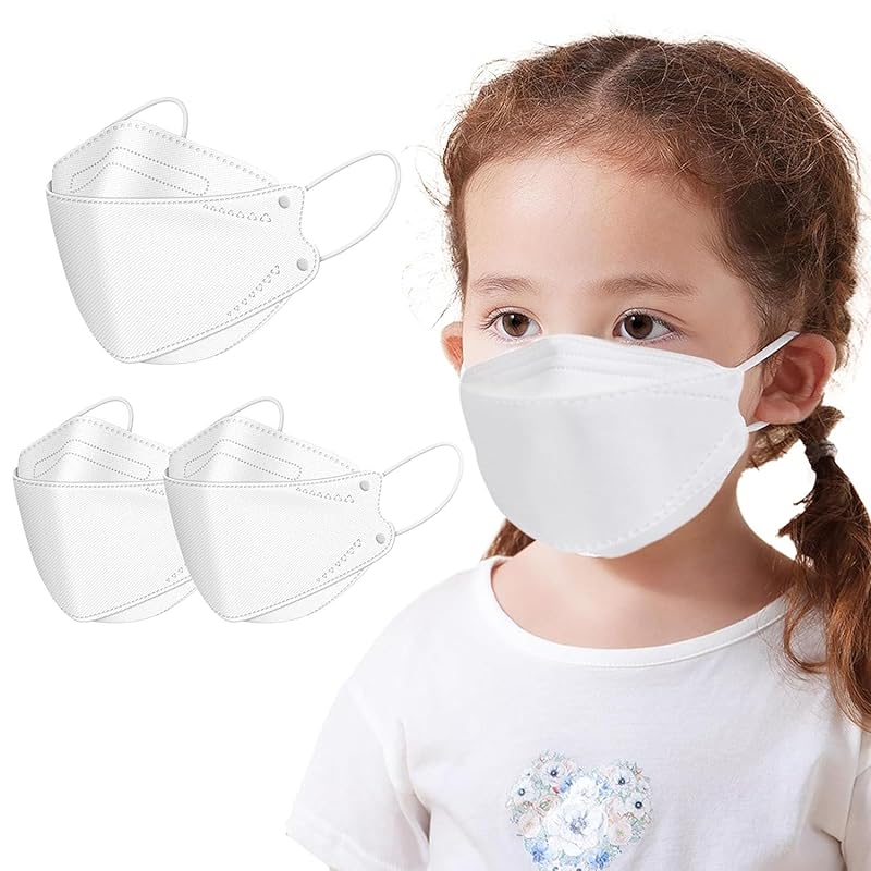 Face Mask for Kids 50 PCS, 4 Layer Disposable Face Masks for Children, Grey Masks