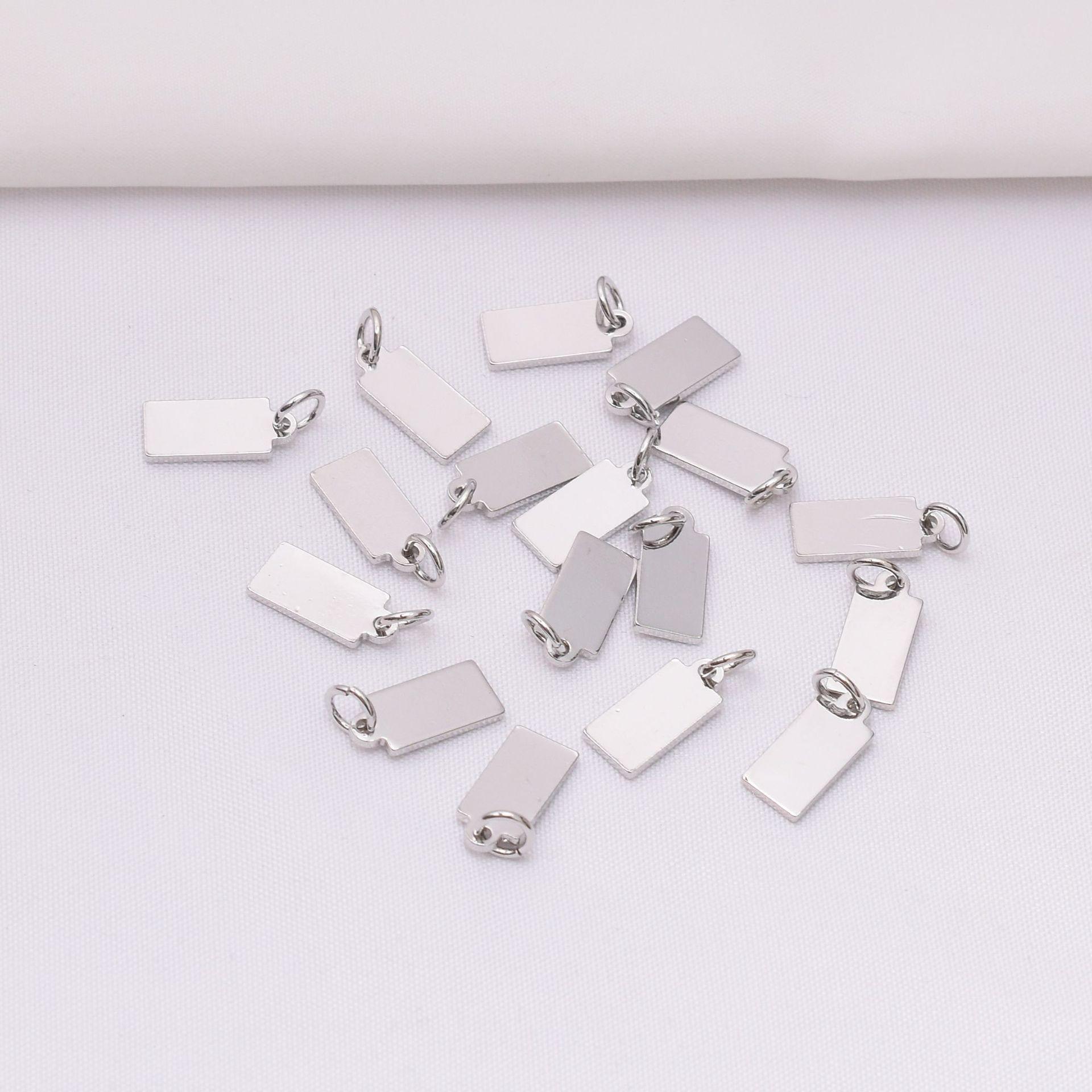 

10 шт., сохраняющие цвет 14-каратного золота, обернутые в квадратную оболочку, фирменные ювелирные изделия, аксессуары для самостоятельного изготовления, ожерелье, браслет, лазерная гравировка, буквенный узор, надпись