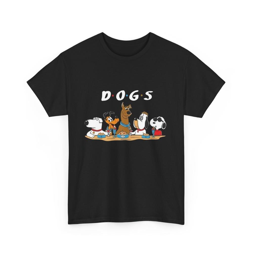 Dog Friends Unisex Tee, Dog Lovers Gift, Cute Animal Cartoon Shirt