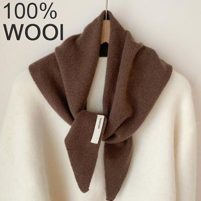 British Korean Triangle Scarf Niche Wool Triangular Scarf Women Headscarf Knitted Scarf Multi-Functional Warm Knitted Scarf