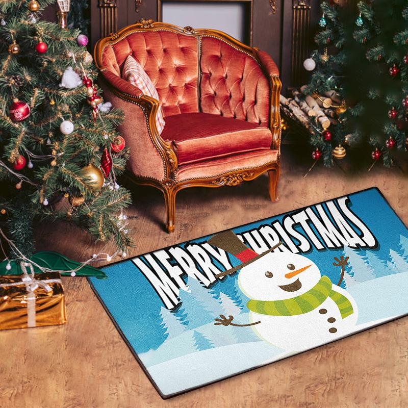 Creative Christmas Floor Mat for Washing the Front Yard Path Floor Mat, Entryway Wall Rug for Home Decoration
