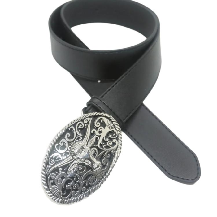 Convenient Waist Belt Bull Head Buckle Waist Belt PU Leather Wide Belt Adjust Coat Dress Female Western Waistband
