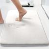 Solid Color Thickened Flannel Bathroom Absorbent Cushion Furry Toilet Shower Room Non-slip Floor Mat Entrance Mat