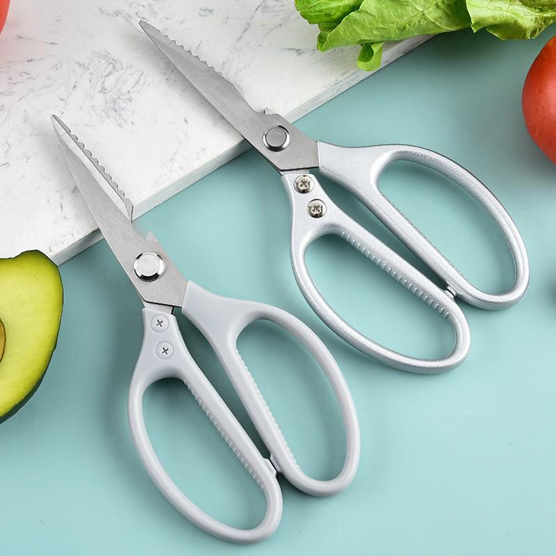 Multi-Functional Stainless Steel Kitchen Scissors: Bone Cutting & Baby Food Prep