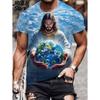 Men's 3D Jesus Print T-Shirt Short Sleeve Casual Crew Neck Praying Hands Design T Shirt for