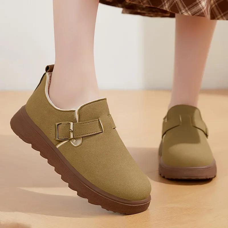 2024 Winter New Cotton Shoes Thickened Warm Boken Shoes Women's Cotton Boots with Velvet Snow Boots Casual Short Boots for Women