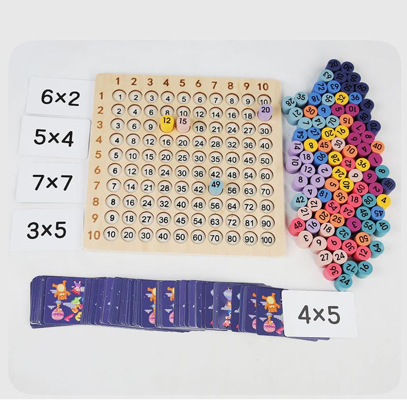 Montessori 99 Multiplication Board Maths Teaching Aid Multiplication Division Board Table Game Children's Early Educational Toys