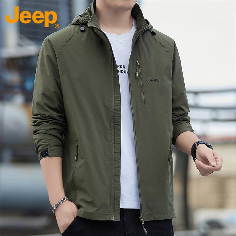 Jeep Men's Autumn/Winter Loose Hooded Casual Jacket