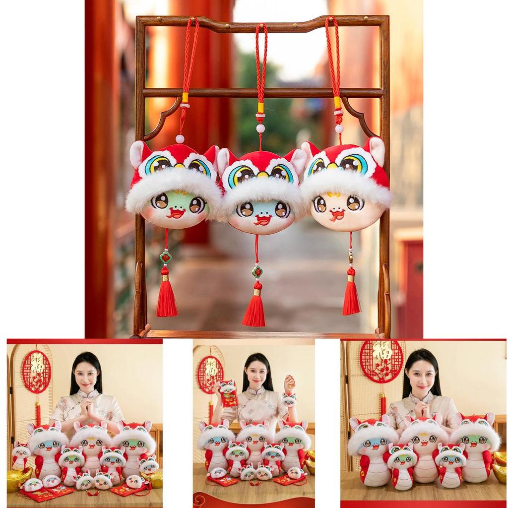 Adorable Plush Snake Year Mascot Doll Cute Decorative Keychain Perfect For Gifts