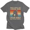 Thats What I Do I Play Golf I Drink Beer And I Know Things Funny Cat T Shirt for Men Tshirt Casual Tee Tshirts Loose Fit