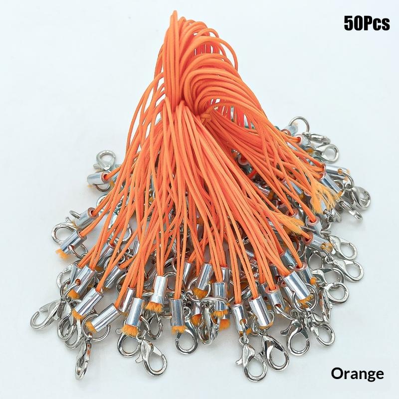 50Pcs Polyester Cord Lobster Clasp Cell Phone Lanyard Cords For Keychain Crafts Handmade Phone Rope Toys Diy Jewelry Making