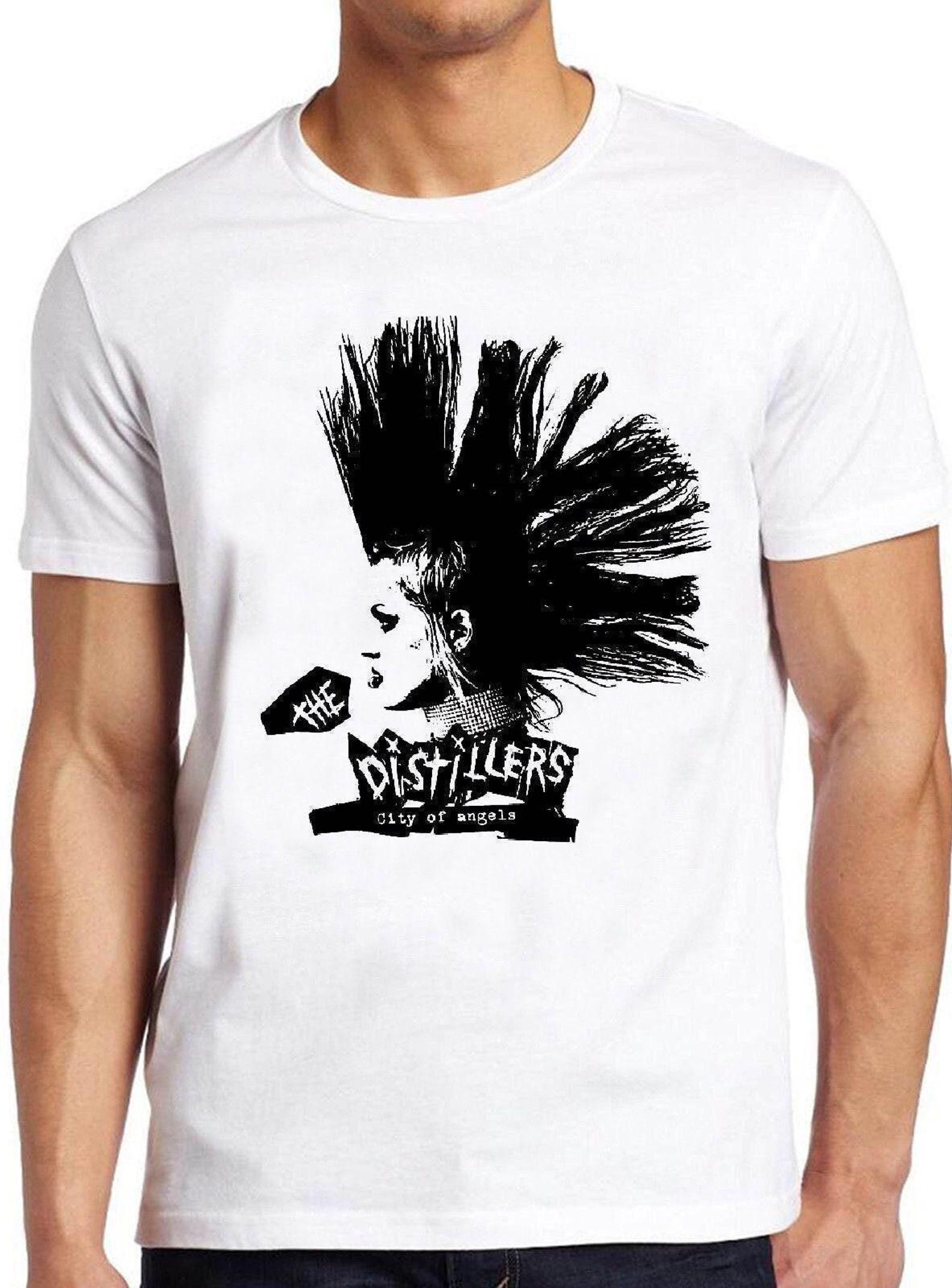 The Distillers City Of Angels T Shirt B2365 Mohawk Punk Rock Music Retro Cool Top Tee 4XL