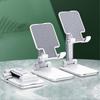 Phone Stand Angle Height Adjustable, Fully Foldable Portable Desktop Phone Stand Base Compatible White (1pcs)