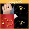 Brass Gold Chic Plated Ring With Customizable Fit And Symbolic Designs For Women