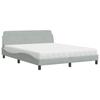 VidaXL Lit avec matelas gris clair 160x200 cm velours 3208431