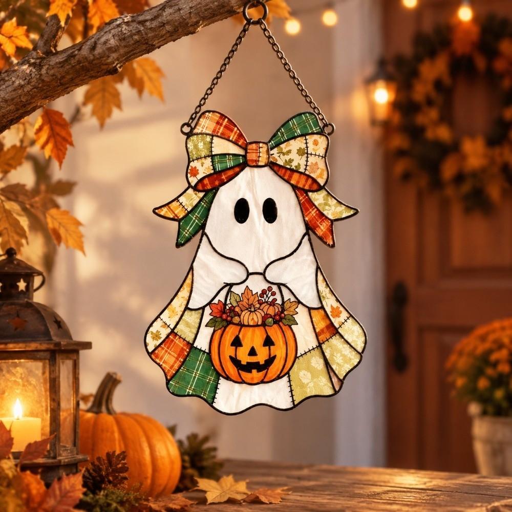 Pumpkin Cat Witch Ghost Pendant Decoration Colorful Window Hanging Decoration Balcony