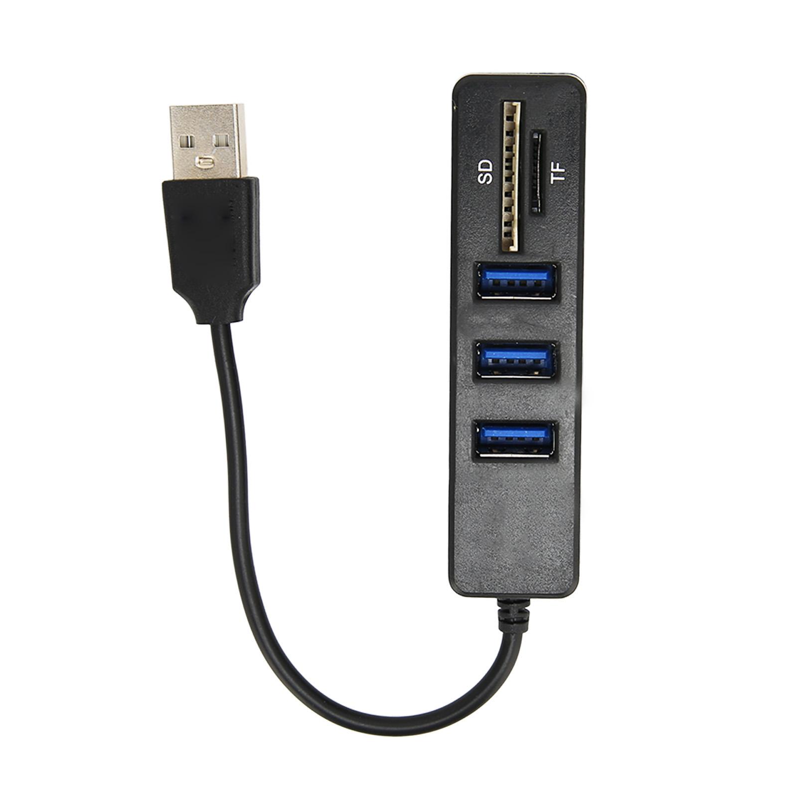 USB2.0 Hub Memory Card Storage Card Reader High Speed   Plug and Play Easy Access USB Splitter