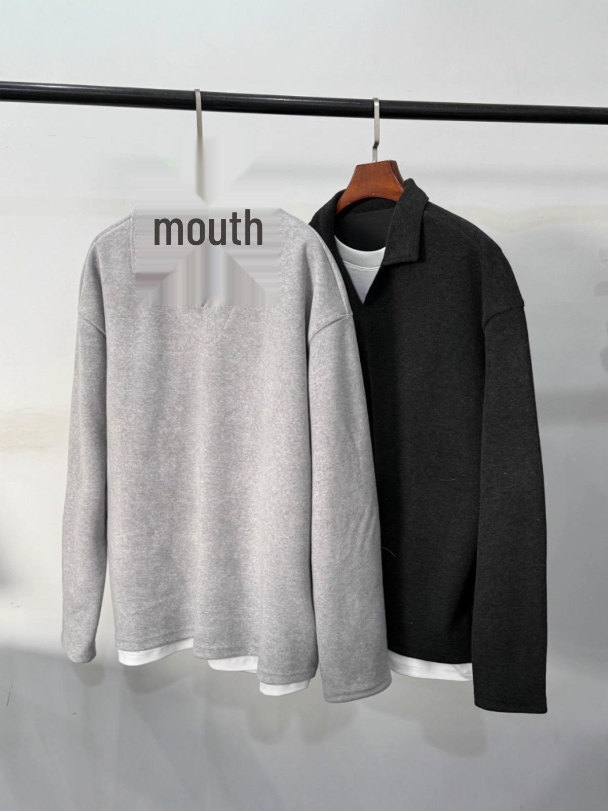 Neverules x RUIIENRS 2025 Осень Худи с потертостями и отложным воротником WY370 L светло-серый