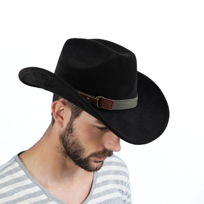 Vintage Sueded Denims Hat Trendy Western Headwear Casual Western Hat Outdoor for Music Festivals